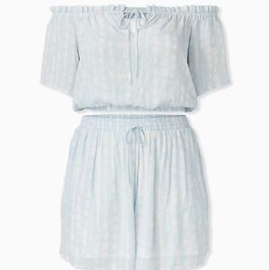 Torrid Tie-dye gauze crop top & drawstring shorts